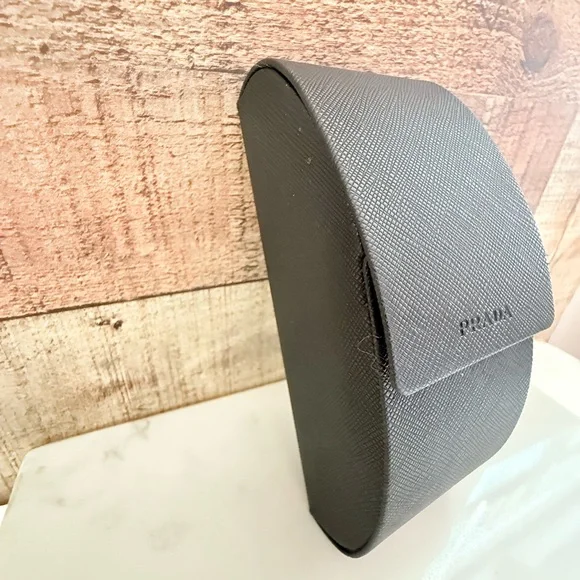 Prada Black Textured Leather Eyewear Case